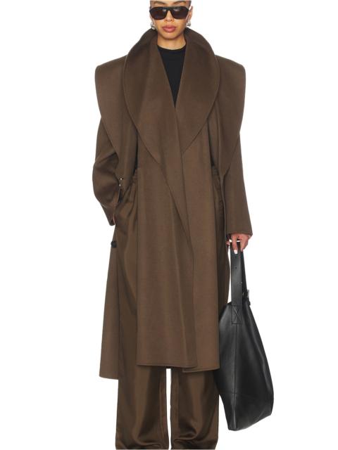 RÓHE Double-Faced Wool Scarf Coat