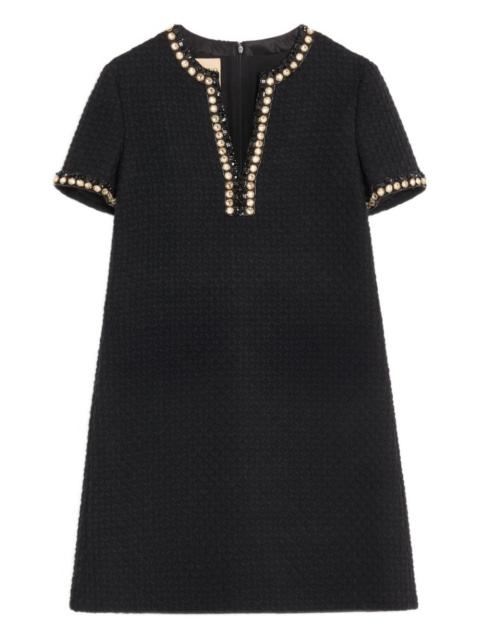 Valentino embroidered canestrello-tweed mini dress