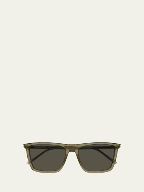 SAINT LAURENT Men's SL 668 Acetate Rectangle Sunglasses