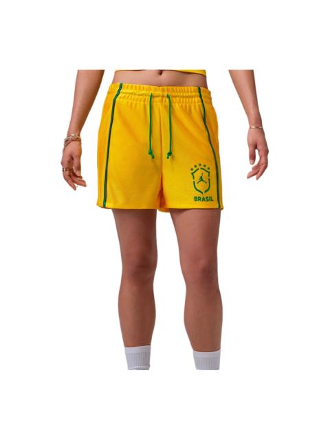 Jordan (WMNS) Air Jordan Brooklyn Knit Brazil Shorts 'Varsity Maize Lucky Green' IO2457-741