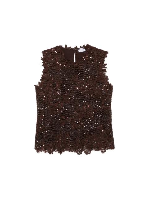Brunello Cucinelli EMBROIDERED SEQUIN TOP