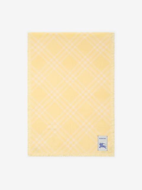 Burberry Wide Check Wool Silk Scarf