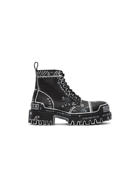BALENCIAGA sketch-print leather ankle boots