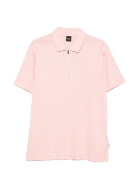 BOSS zip-up polo shirt