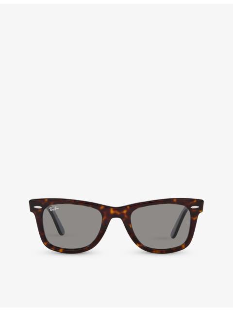 Ray-Ban RB2140 Wayfarer tortoiseshell- Effect 사각형 프레임 아세테이트 선글라스