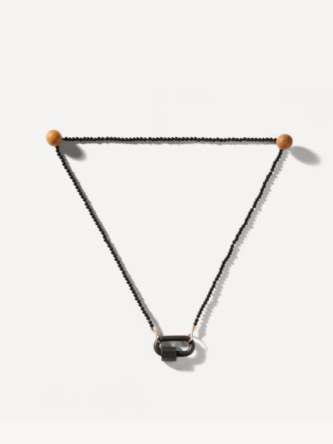 MARLA AARON 10ct Rose Gold Tone on Stone Necklace in Black Agate