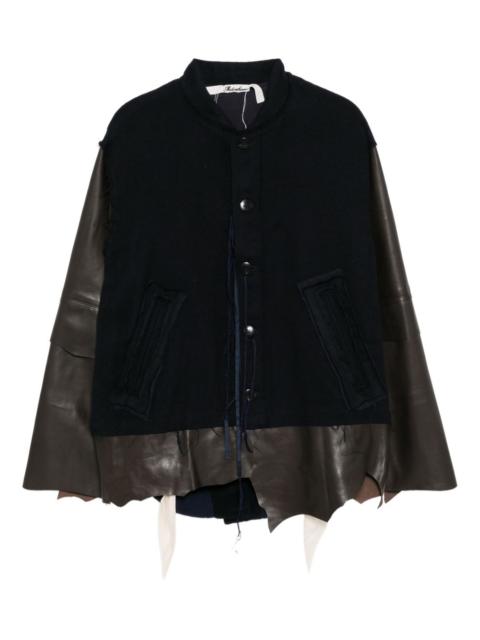 Midorikawa leather panelled coat