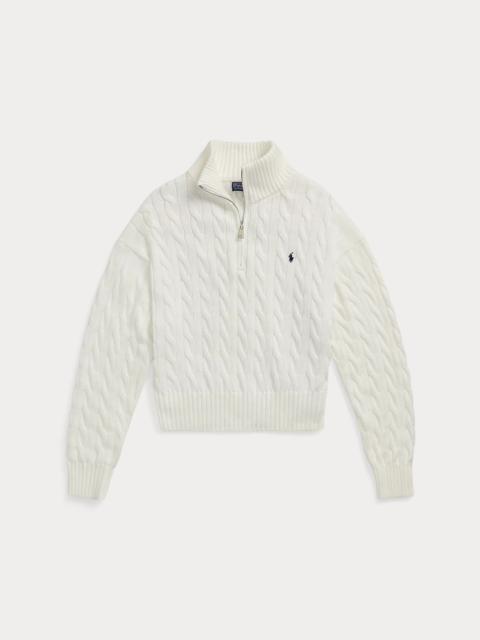 Polo Ralph Lauren Cable-Knit Cotton Quarter-Zip Sweater
