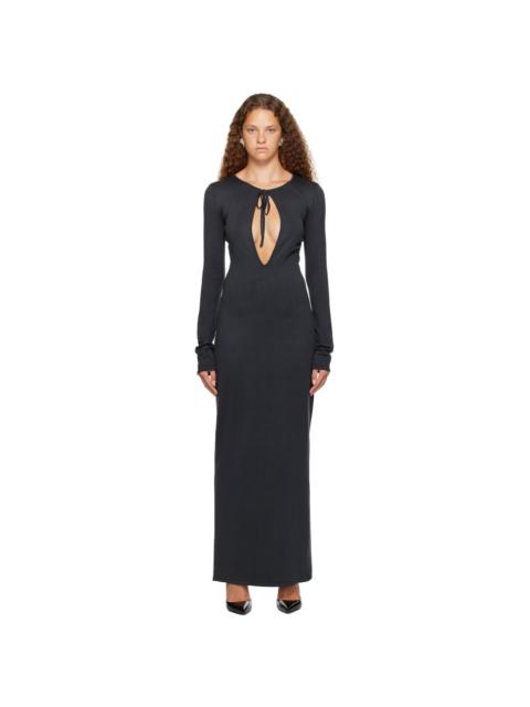 MAGDA BUTRYM Gray Keyhole Maxi Dress