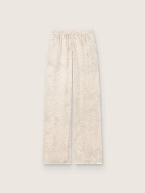 Golden Goose Women's pants in ivory silk blend jacquard satin