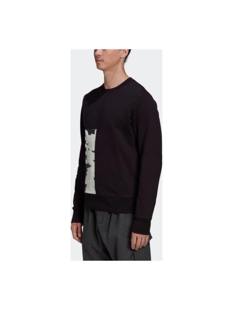 Men's Y-3 Logo Printing Long Sleeves Pullover Black GK4387