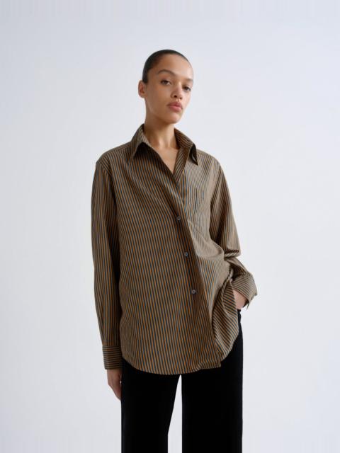 AGOLDE ARIS SHIRT IN TRACE STRIPE TEAL/MUSTARD