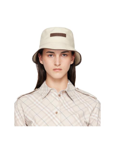 Burberry Off-White Logo Gabardine Bucket Hat