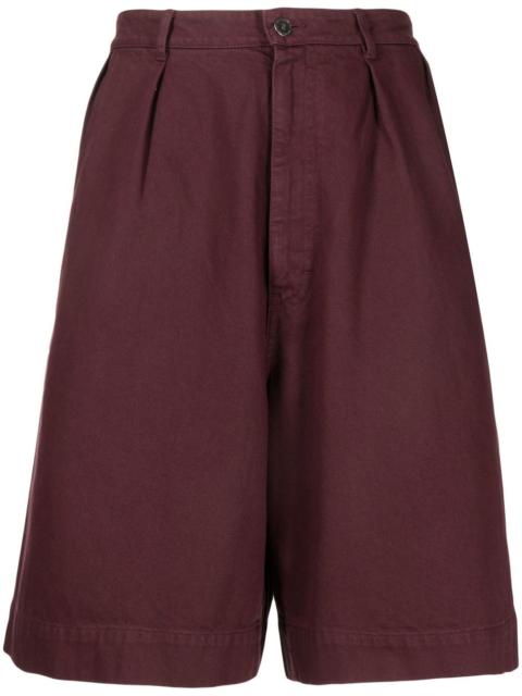 pleat-detail cotton Bermuda shorts