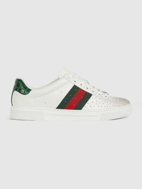 GUCCI Men's Gucci Ace studded sneaker with Web