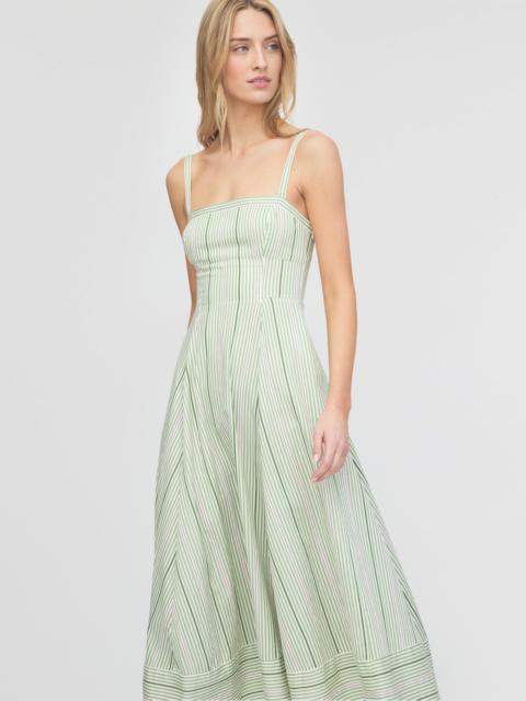 Hill House Home The Margot Dress - Green Jacquard Stripe