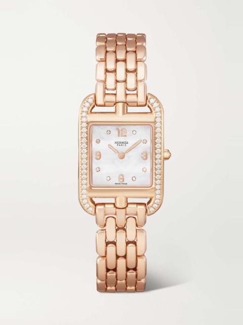 Hermès Montre Cape Cod 31mm 18-karat rose gold diamond watch