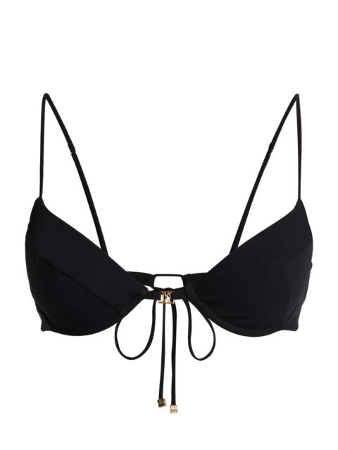 KIKI DE MONTPARNASSE Women's Self-Tie Demi Bikini Top - Black