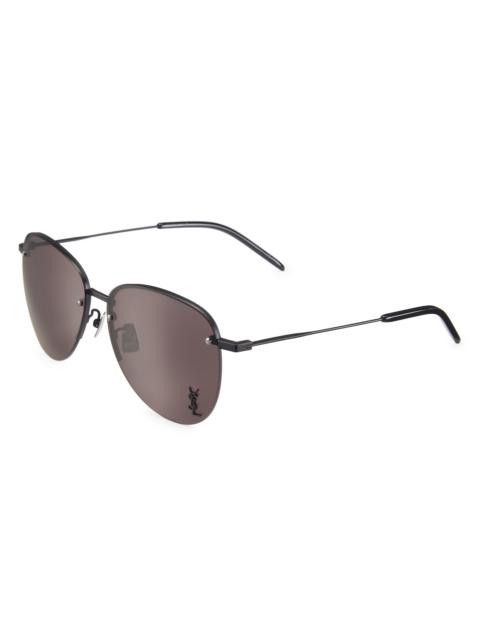 SAINT LAURENT YSL 반투명 금속 Aviator 선글라스