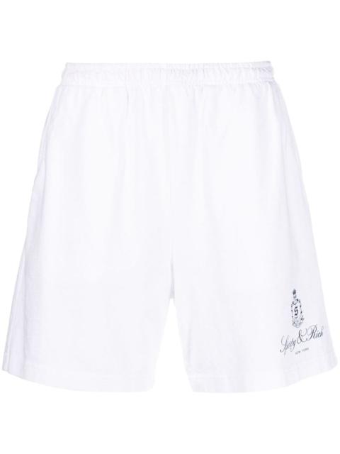 Sporty & Rich logo-print cotton track shorts