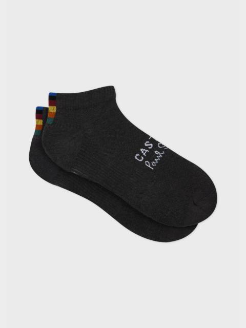 Paul Smith Paul Smith + Castore - Charcoal Technical Ankle Socks Two Pack