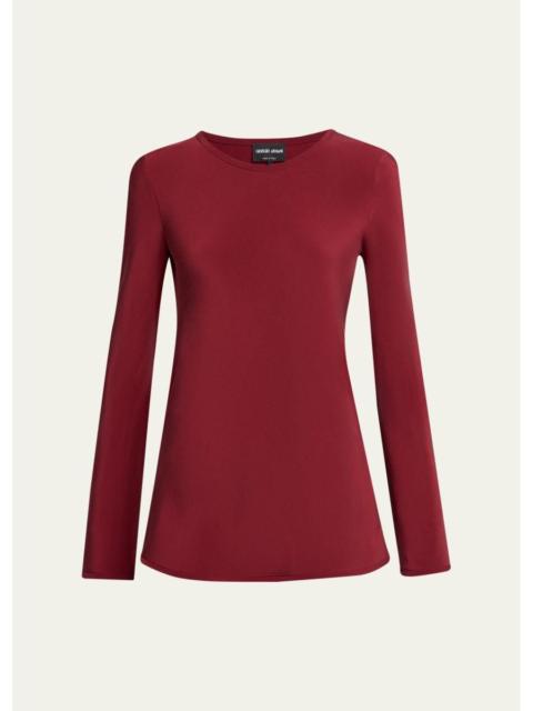 GIORGIO ARMANI Long-Sleeve Silk Stretch Shirt