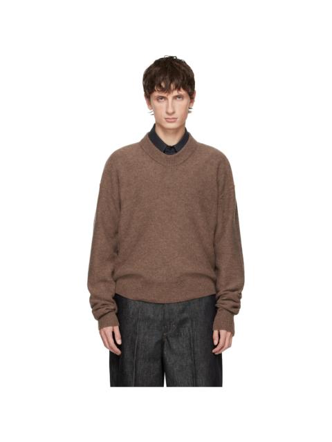 Lemaire Brown Boxy V Neck Sweater