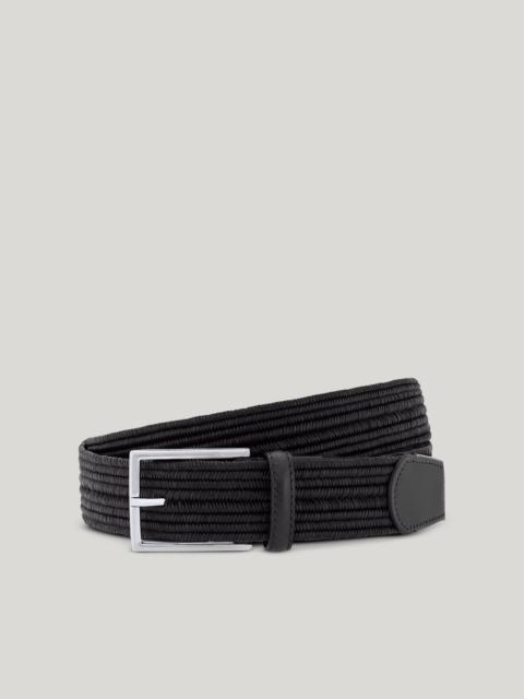 Canali BLACK WOVEN LEATHER BELT