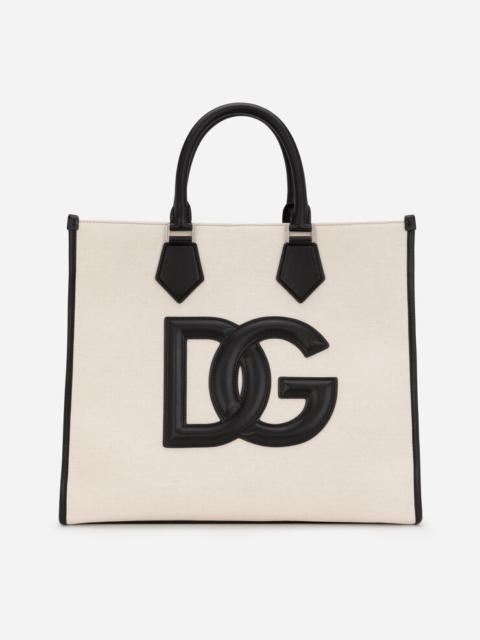 Dolce & Gabbana Canvas shopper with calfskin nappa details