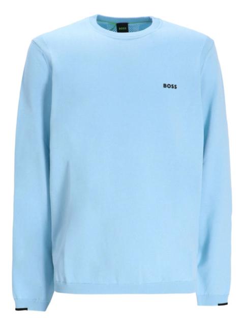 BOSS logo-embroidered cotton sweater