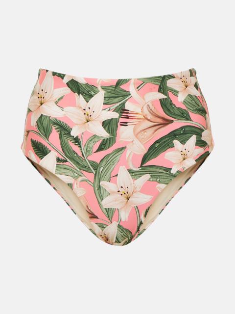 Agua by Agua Bendita Magenta floral high-rise bikini bottoms