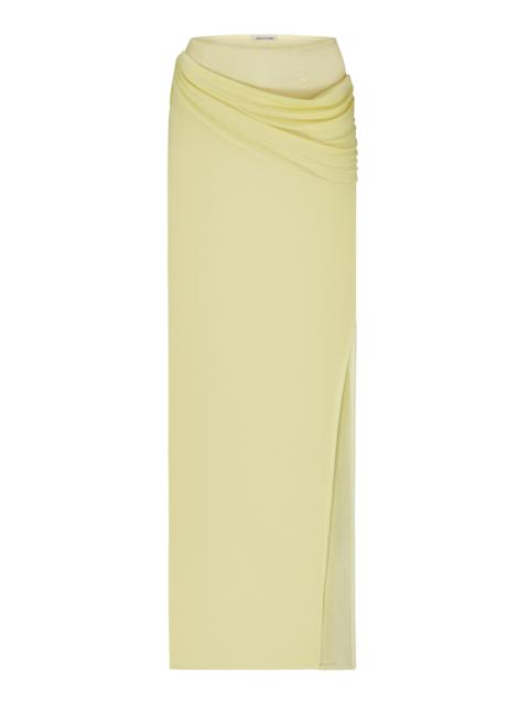 ANNA OCTOBER Casey Draped Jersey Maxi Skirt yellow
