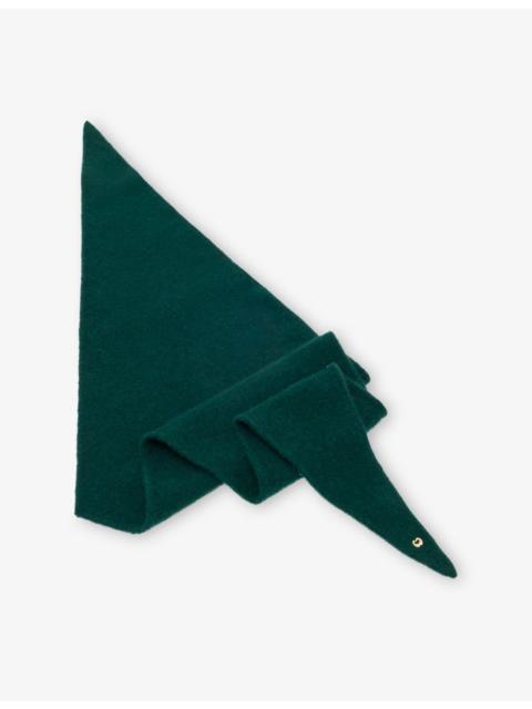 maje Brand-Plaque Yak-Blend Scarf