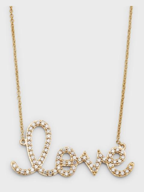 SYDNEY EVAN Large 14k Yellow Gold & Diamond Love Necklace