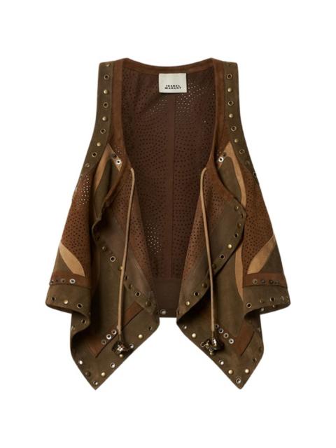 Isabel Marant Kelby asymmetrical patchwork vest