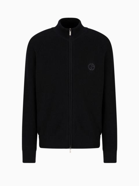 GIORGIO ARMANI Virgin-wool, zip-up cardigan