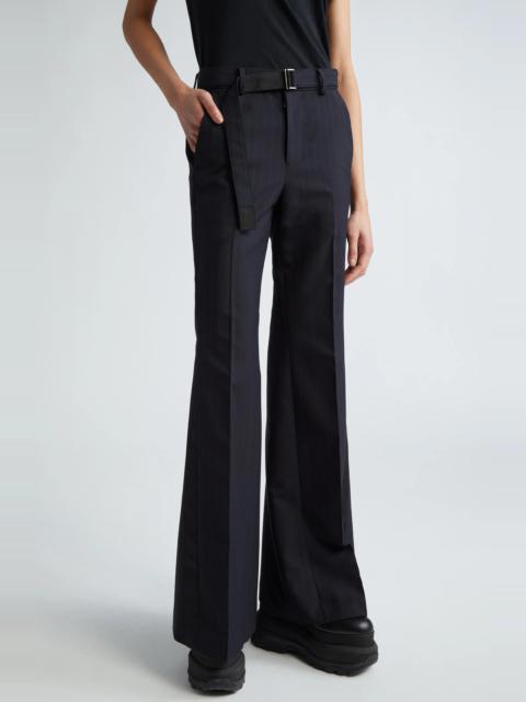 Pinstripe Flare Tuxedo Pants