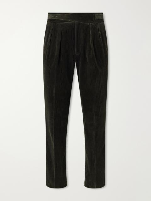 RUBINACCI Manny Tapered Pleated Cotton-Corduroy Suit Trousers