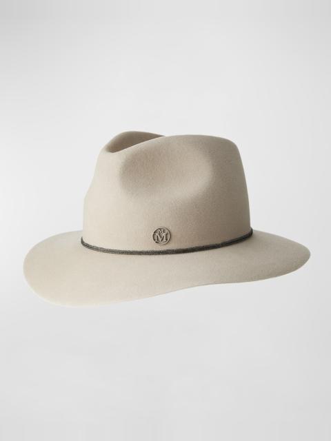 MAISON MICHEL Rico Felt Hat w/ Beaded Strap