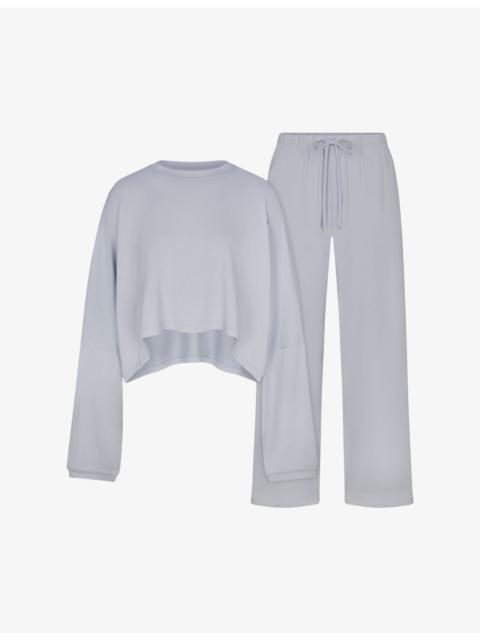 SKIMS SKIMS Sleep Cropped Stretch-Modal Henley Set