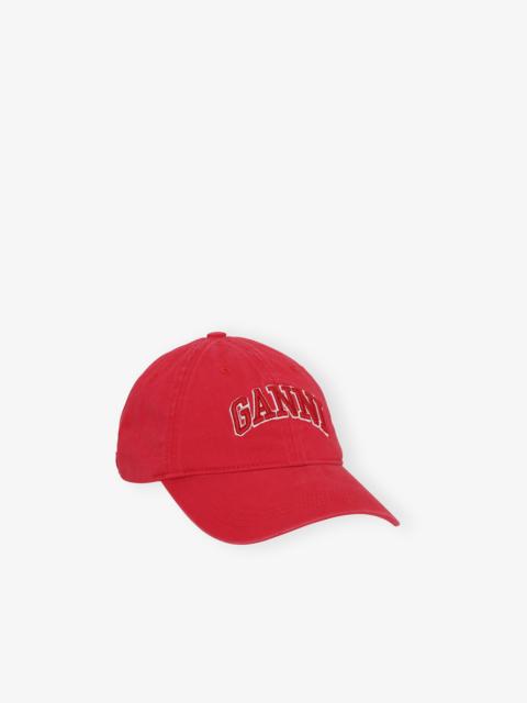 GANNI RED CANVAS CAP