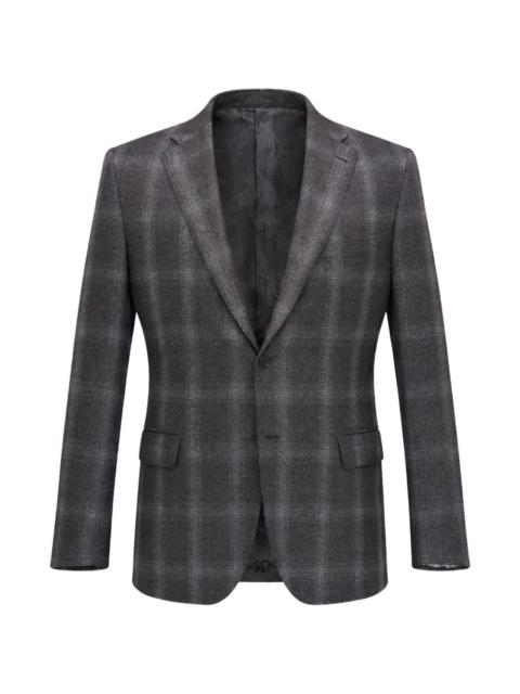 Brioni plaid v-cut lapels jacket