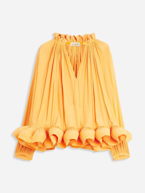 Lanvin LONG-SLEEVE CHARMEUSE BLOUSE