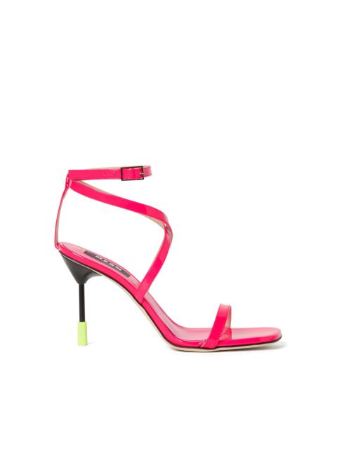 MSGM Multicolor heeled leather sandals with tubed straps