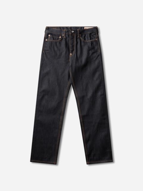 EVISU Men's Seagull Print Pockets Jeans Raw Indigo