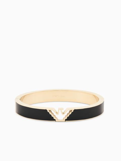 EMPORIO ARMANI STAINLESS STEEL ENAMEL BANGLE BRACELET