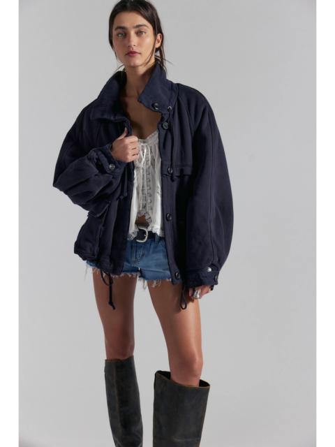 FREE PEOPLE Jojo Washed Oversized Funnel-Neck Jacket