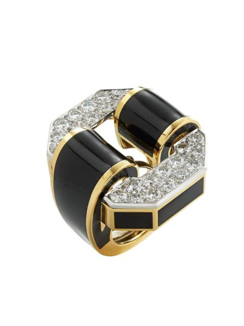 DAVID WEBB Diamond Octagonal Buckle Ring