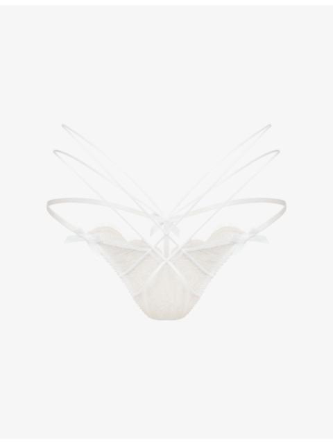 Agent Provocateur Halley Satin And Lace Thong