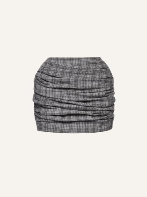 MAGDA BUTRYM Hip pad draped skirt in grey check